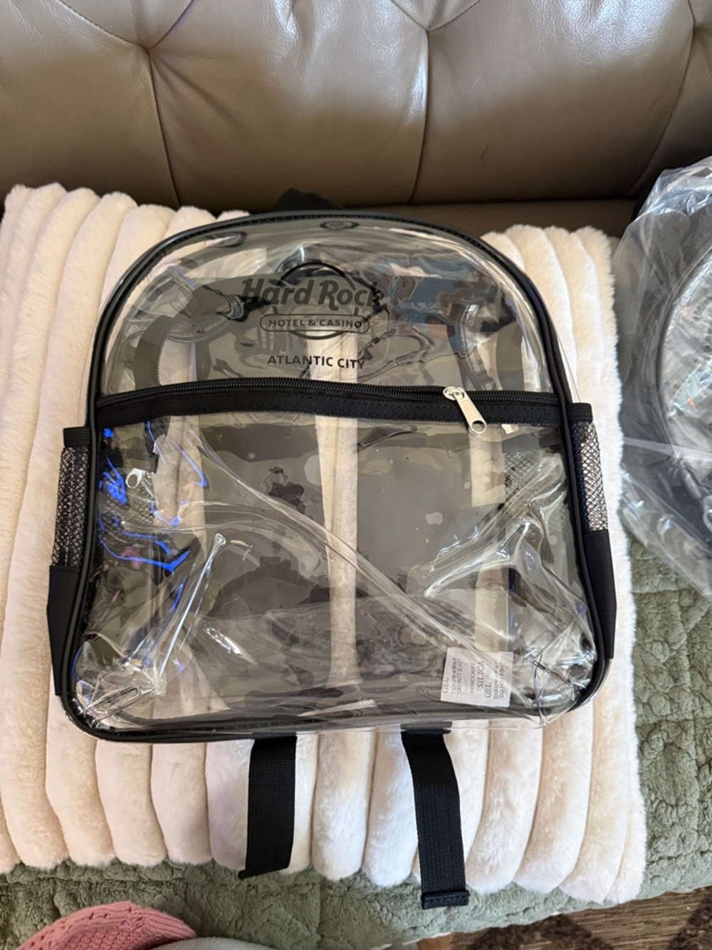 Hard Rock Cafe Clear PVC Backpack – Transparent Black Trim